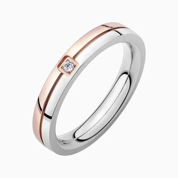 Anillo De Acero Amor Brillante