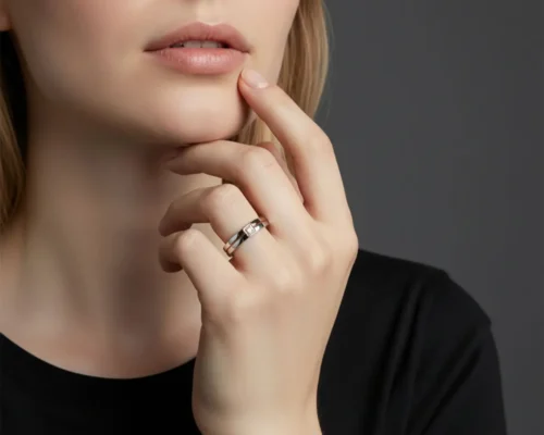 Anillo De Acero Amor Brillante