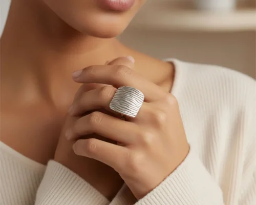 Anillo De Acero Diseno Moderno Ajustable