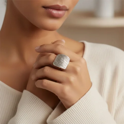 Anillo De Acero Diseno Moderno Ajustable