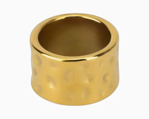 Anillo De Acero Diseño Unico Dorado