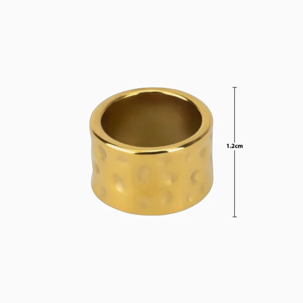 Anillo De Acero Diseño Unico Dorado