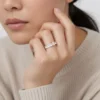Anillo De Acero Doble Banda Porcelana Blanco