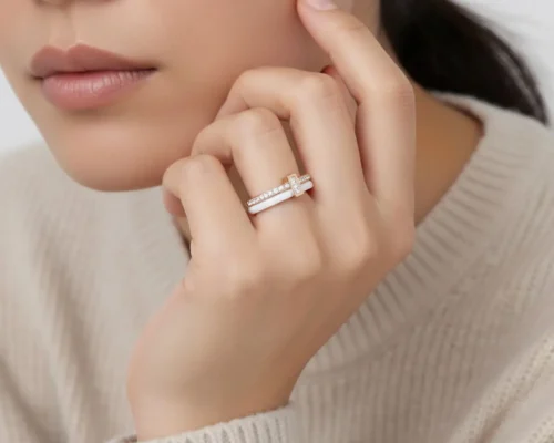 Anillo De Acero Doble Banda T Blanco