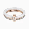 Anillo De Acero Doble Banda Porcelana Blanco