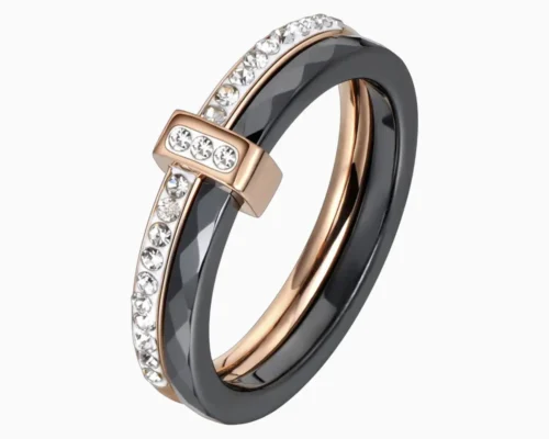 Anillo De Acero Doble Banda T Negro