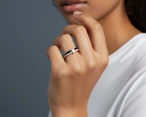 Anillo De Acero Doble Banda T Negro