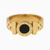 Anillo De Acero Numeros Romanos Dorado