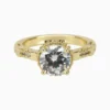 Anillo De Oro Solitario Corona Redonda