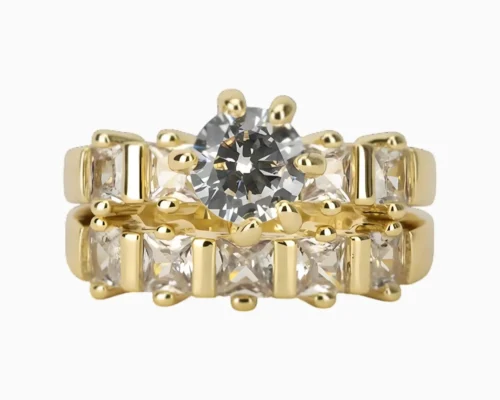 Anillo De Oro Alianza Brillante Anillo De Oro Alianza Brillante