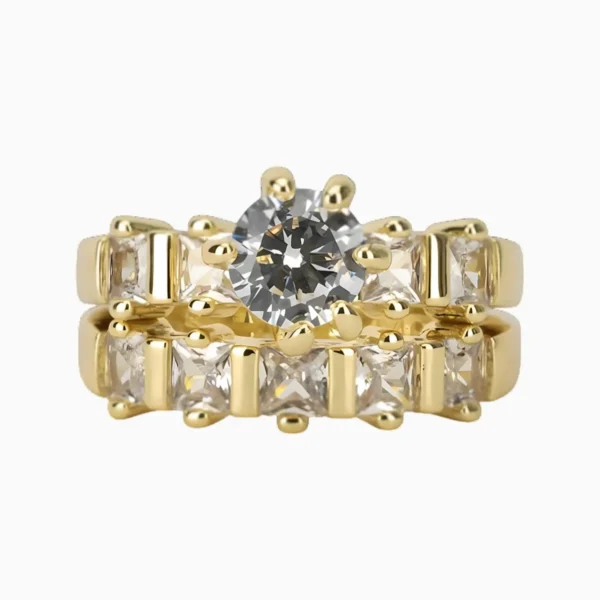 Anillo De Oro Alianza Brillante