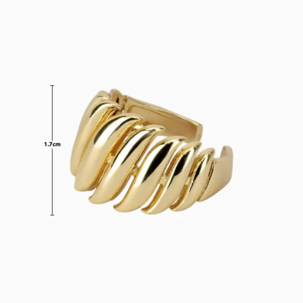 Anillo De Oro Ancho Ondulado Ajustable Anillo De Oro Ancho Ondulado Ajustable