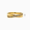 Anillo De Oro Doble Banda Brillante