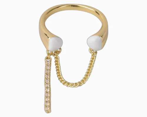 Anillo De Oro Dos Corazones Ajustable