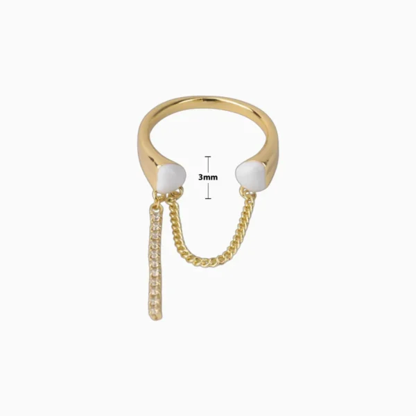 Anillo De Oro Dos Corazones Ajustable