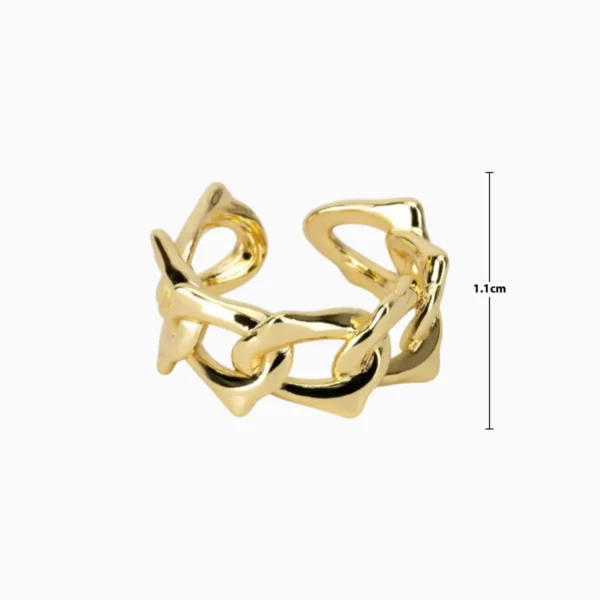 Anillo De Oro Eslabones Ajustable