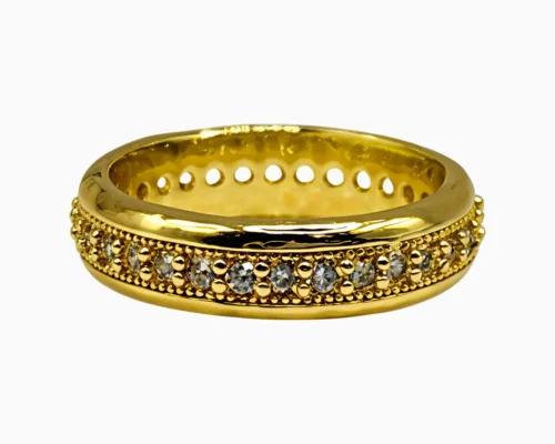 Anillo De Oro Fila En Pave