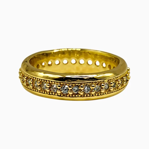 Anillo De Oro Fila En Pave
