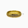 Anillo De Oro Fila En Pave