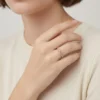 Anillo De Oro Moño Rosa Dorado