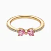 Anillo De Oro Moño Rosa Dorado