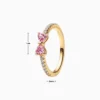Anillo De Oro Moño Rosa Dorado