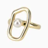 Anillo De Oro Perla Blanca Ajustable Anillo De Oro Perla Blanca Ajustable