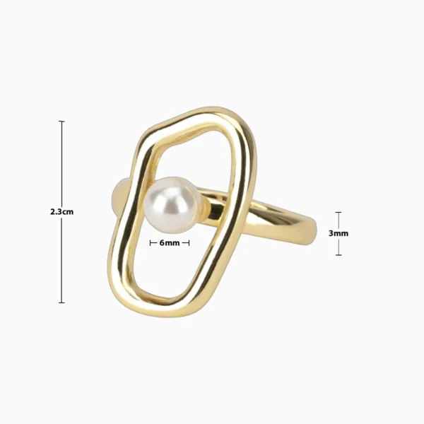 Anillo De Oro Perla Blanca Ajustable Anillo De Oro Perla Blanca Ajustable