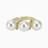 Anillo De Oro Perlas Ajustable