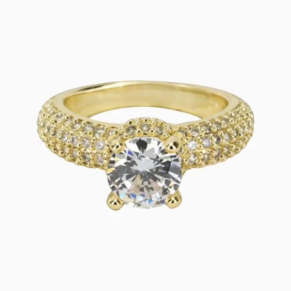 Anillo De Oro Solitario Brillante