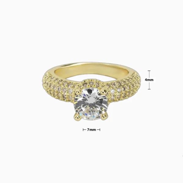 Anillo De Oro Solitario Brillante