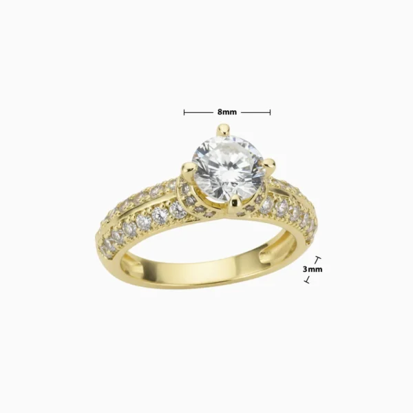 Anillo De Oro Solitario Circular