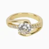 Anillo De Oro Solitario Con Circonia