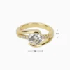 Anillo De Oro Solitario Con Circonia