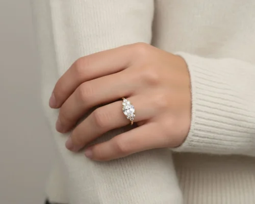 Anillo De Oro Solitario Elegante Piedra