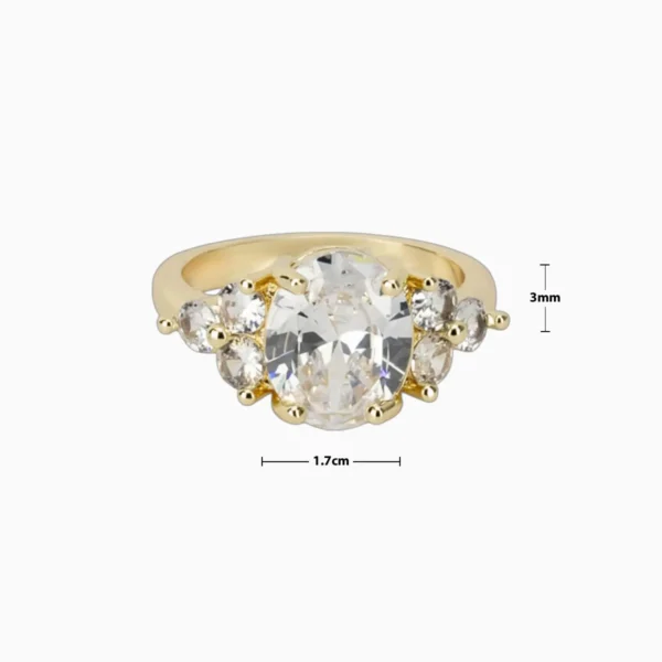 Anillo De Oro Solitario Elegante Piedra