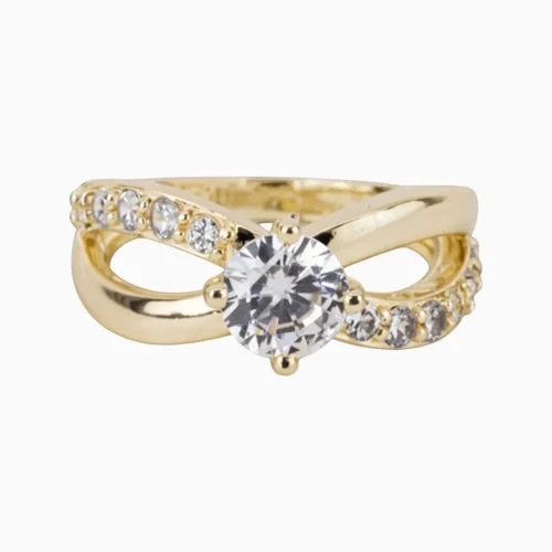 Anillo De Oro Solitario Infinito
