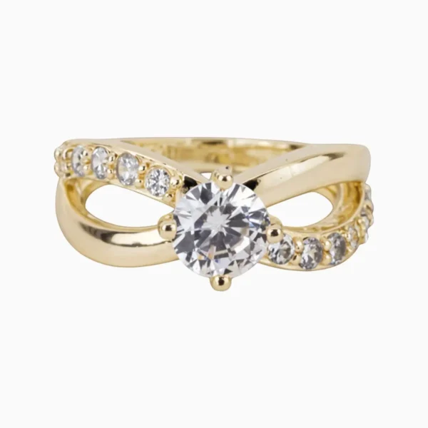Anillo De Oro Solitario Infinito