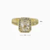 Anillo De Oro Solitario Rectangular