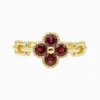Anillo De Oro Trébol Ajustable
