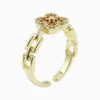 Anillo De Oro Trébol Ajustable