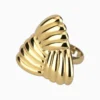 Anillo De Oro Triangulo Con Surcos Ajustable