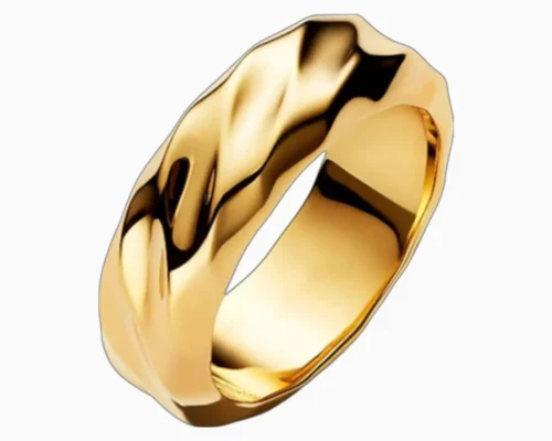 Anillo De Plata Banda Ancha Ondulado