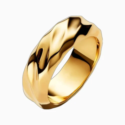 Anillo De Plata Banda Ancha Ondulado
