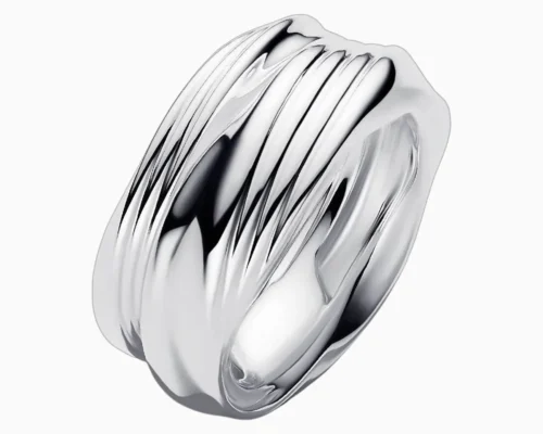 Anillo De Plata Banda Torcida Para Combinar