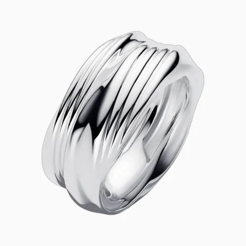 Anillo De Plata Banda Torcida Para Combinar