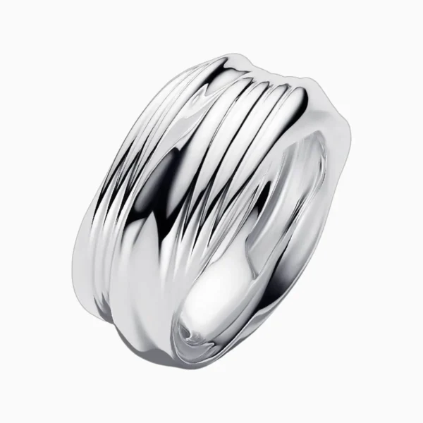 Anillo De Plata Banda Torcida Para Combinar