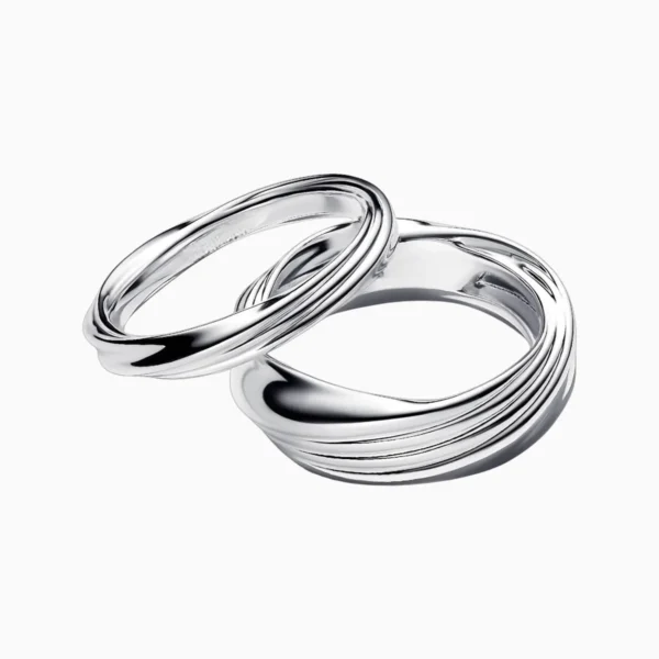 Anillo De Plata Banda Torcida Para Combinar