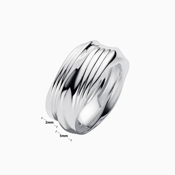 Anillo De Plata Banda Torcida Para Combinar