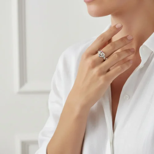 Anillo De Plata Cinturon De Corazon